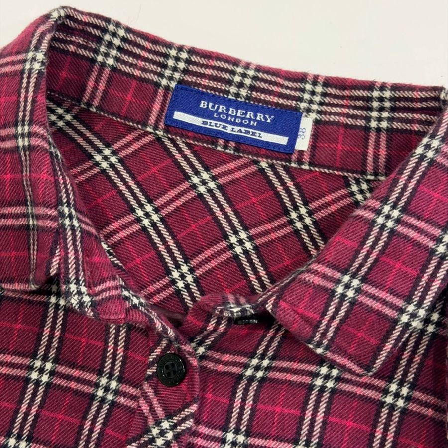 BURBERRY 藍標　格紋蝴蝶結領帶戰馬襯衫（附領帶）-7