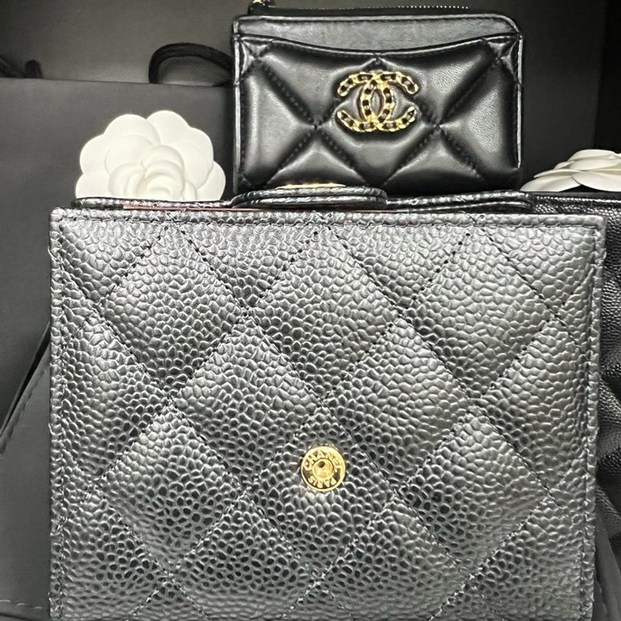 CHANEL 經典CF 三折短夾芯片款 全新(全配)-2