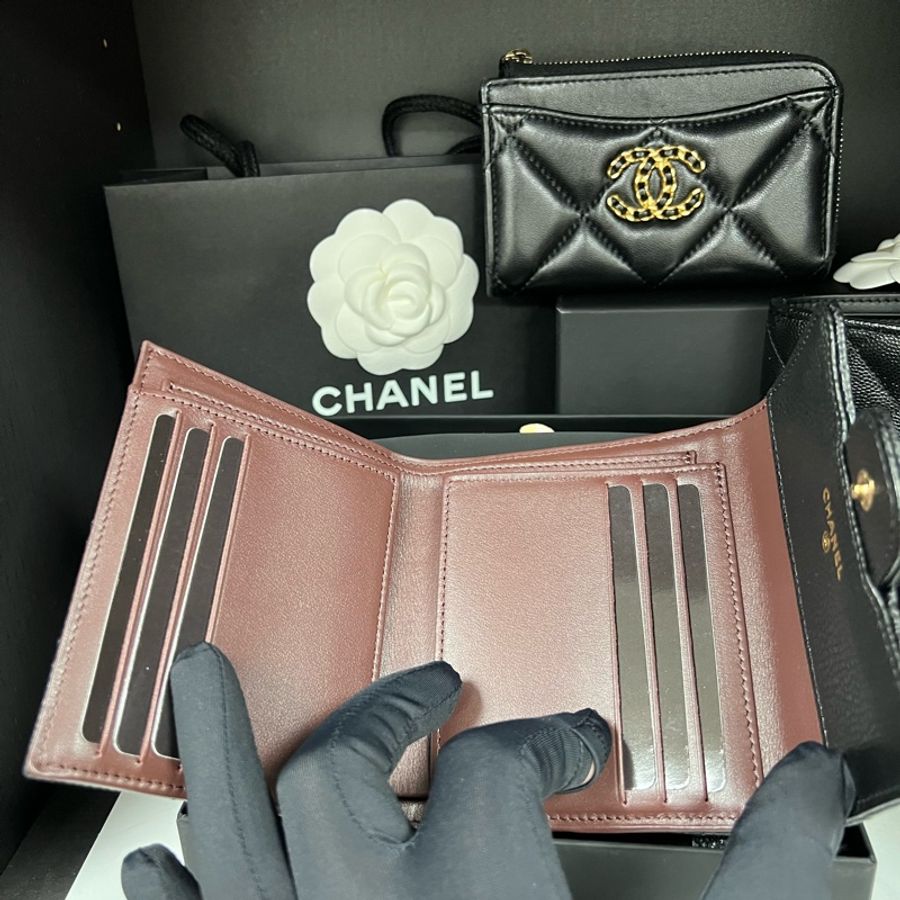 CHANEL 經典CF 三折短夾芯片款 全新(全配)-12