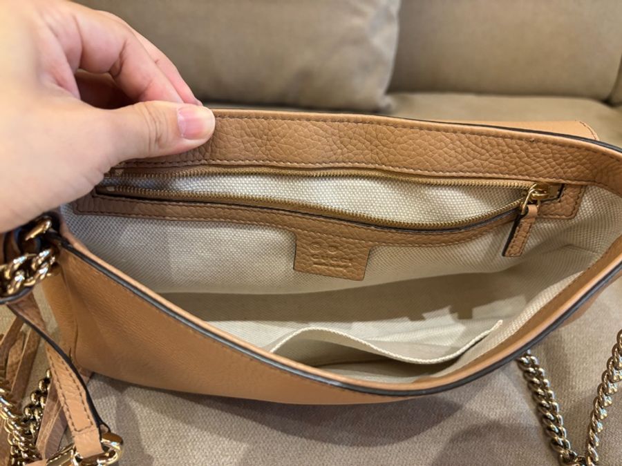 GUCCI SOHO 裸粉色牛皮磁扣 斜背包/肩背包/手拿包 九五成新!!-3