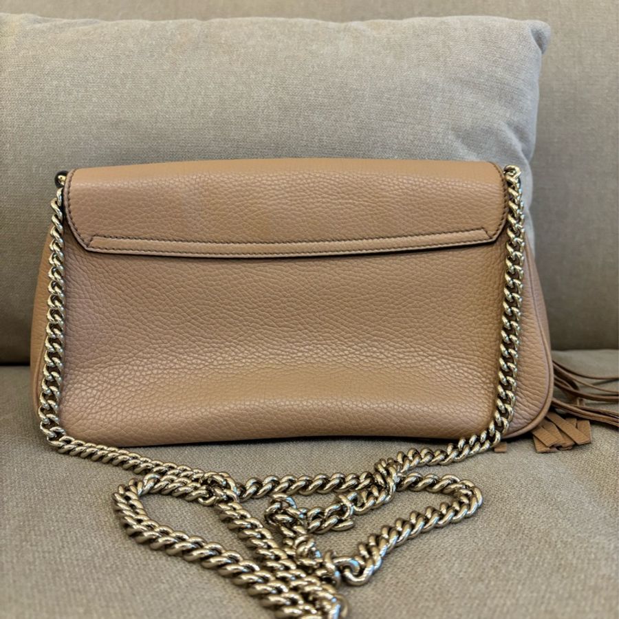 GUCCI SOHO 裸粉色牛皮磁扣 斜背包/肩背包/手拿包 九五成新!!-6