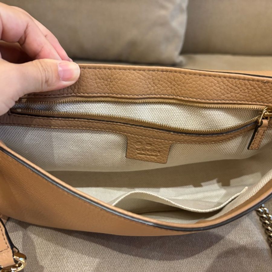 GUCCI SOHO 裸粉色牛皮磁扣 斜背包/肩背包/手拿包 九五成新!!-8