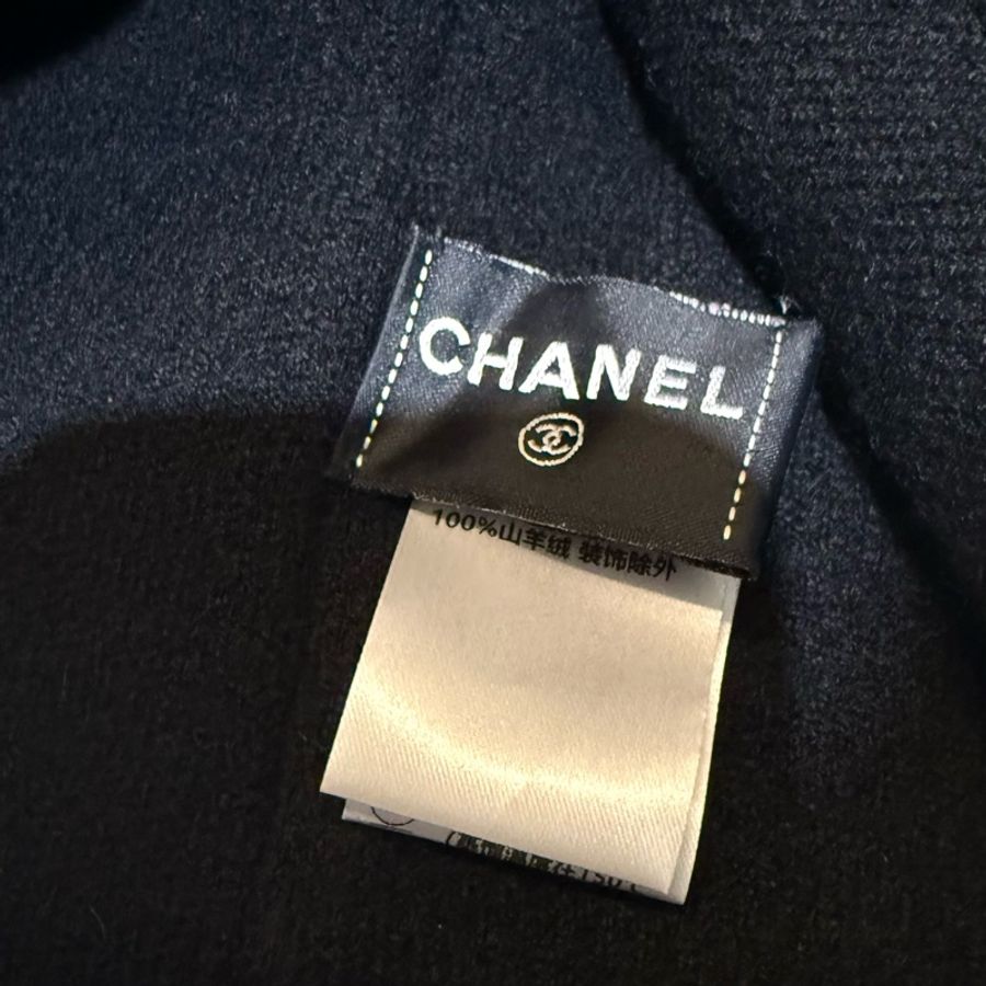 ❣️Chanel 花呢拼接雙C大logo毛帽-3