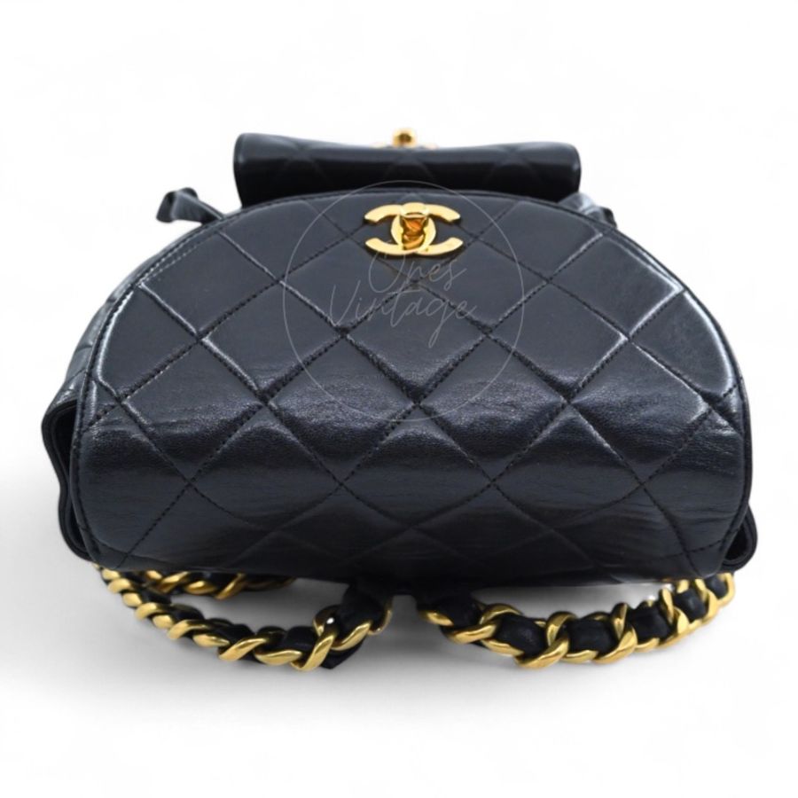 中古 Chanel 香奈兒 經典款 黑色小羊皮 大號 Duma 後背包-3