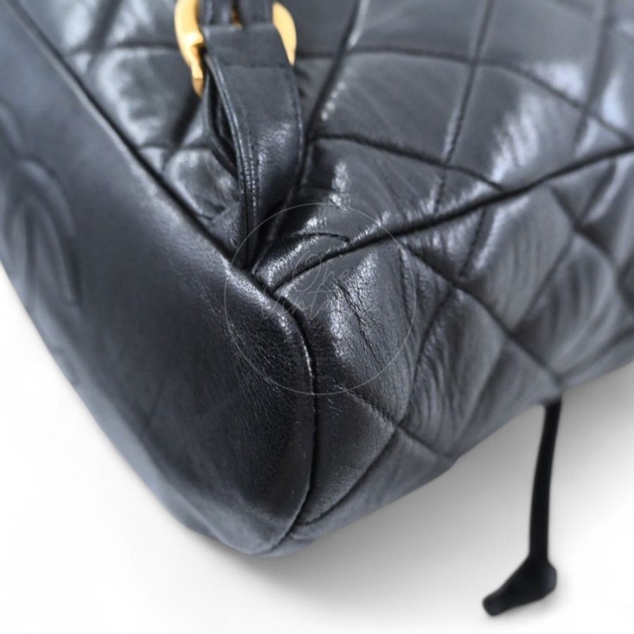 中古 Chanel 香奈兒 經典款 黑色小羊皮 大號 Duma 後背包-15