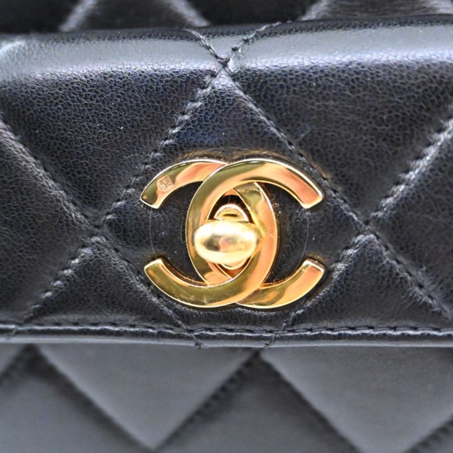 中古 Chanel 香奈兒 經典款 黑色小羊皮 大號 Duma 後背包-22