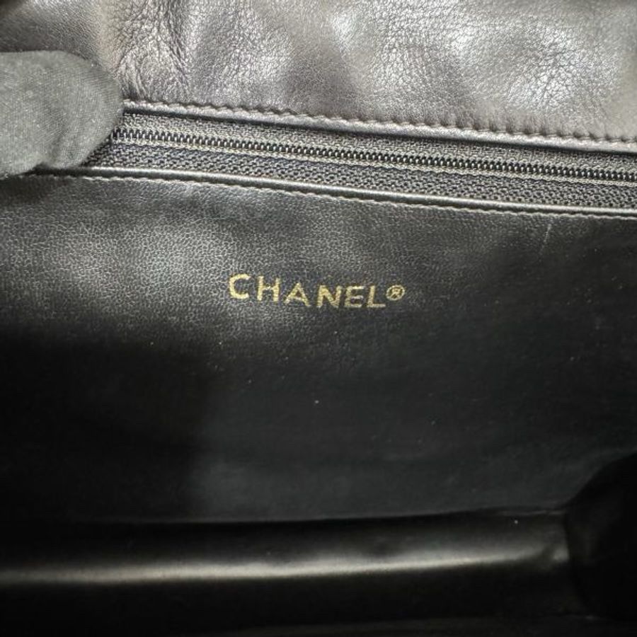 Chanel香奈兒 手提黑金公事包 1開 vintage-16