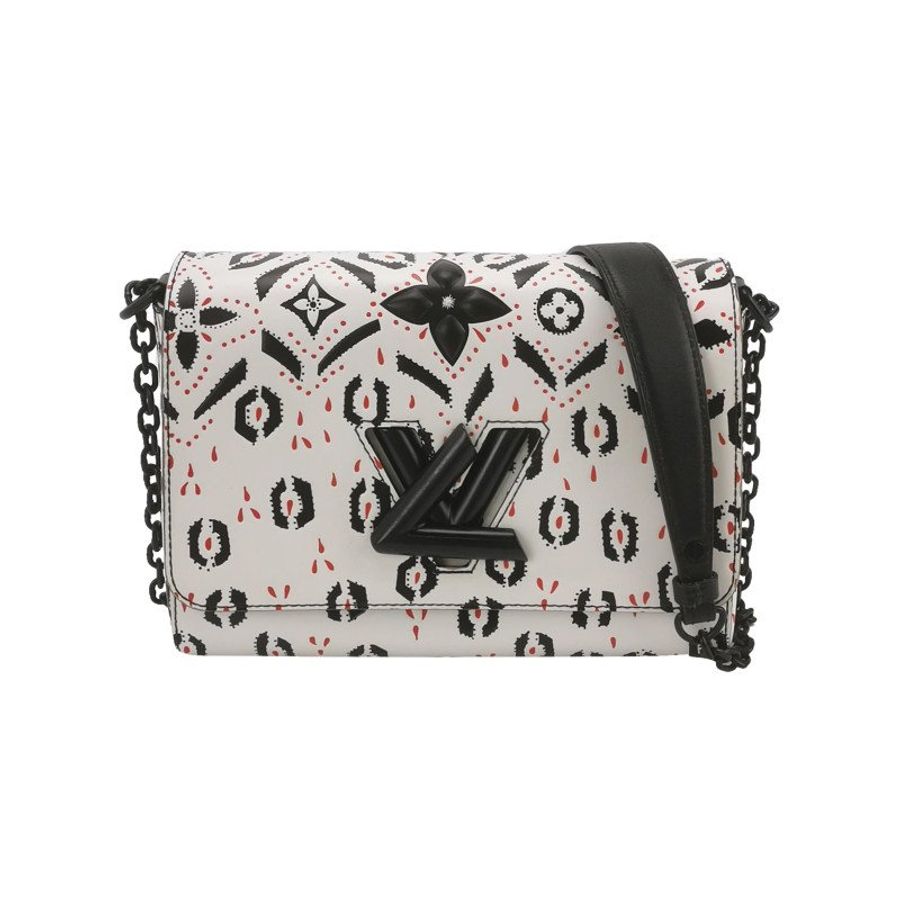Louis Vuitton(LV)Twist中號牛皮紅點印花LV旋轉鎖扣斜挎包-0