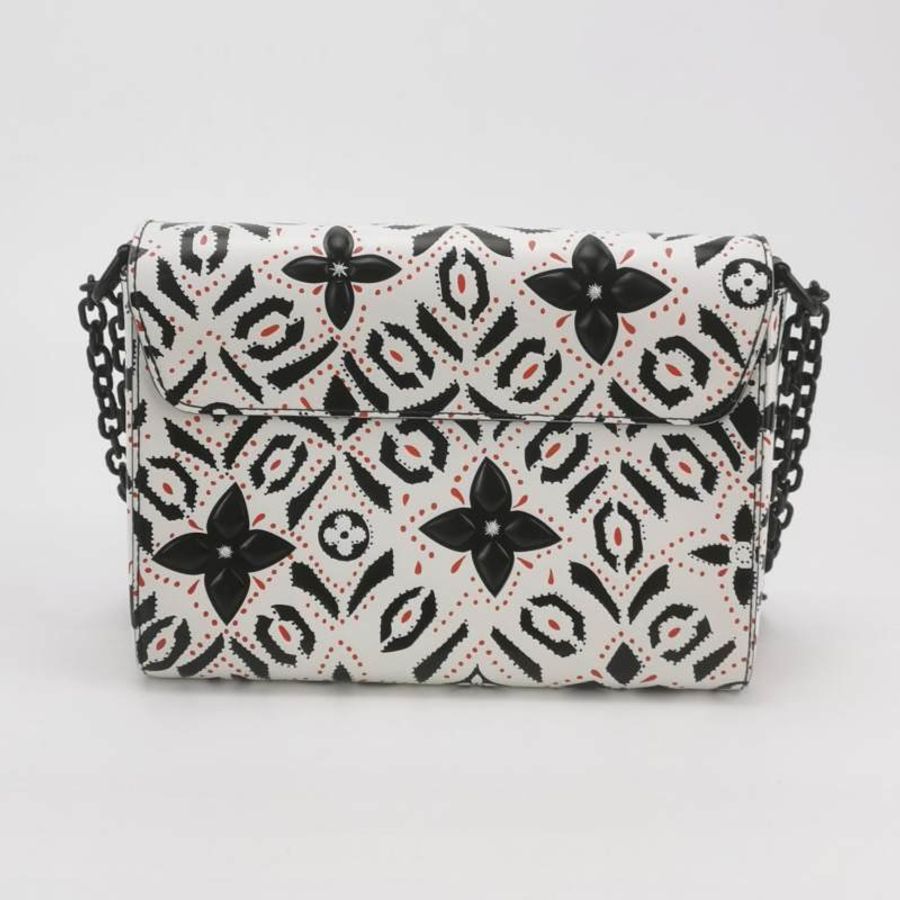 Louis Vuitton(LV)Twist中號牛皮紅點印花LV旋轉鎖扣斜挎包-4