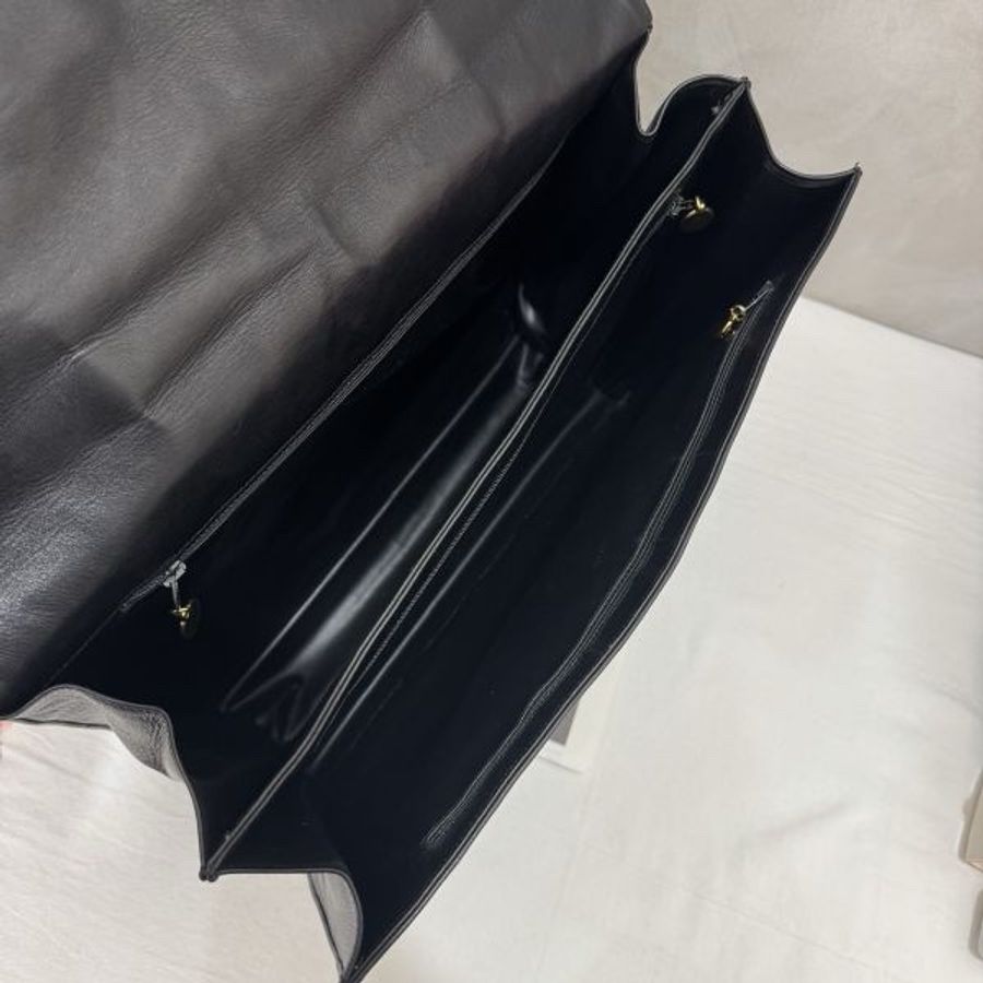 Chanel香奈兒 黑金手提公事包 辦公包 大容量 vintage 中古 二手-11