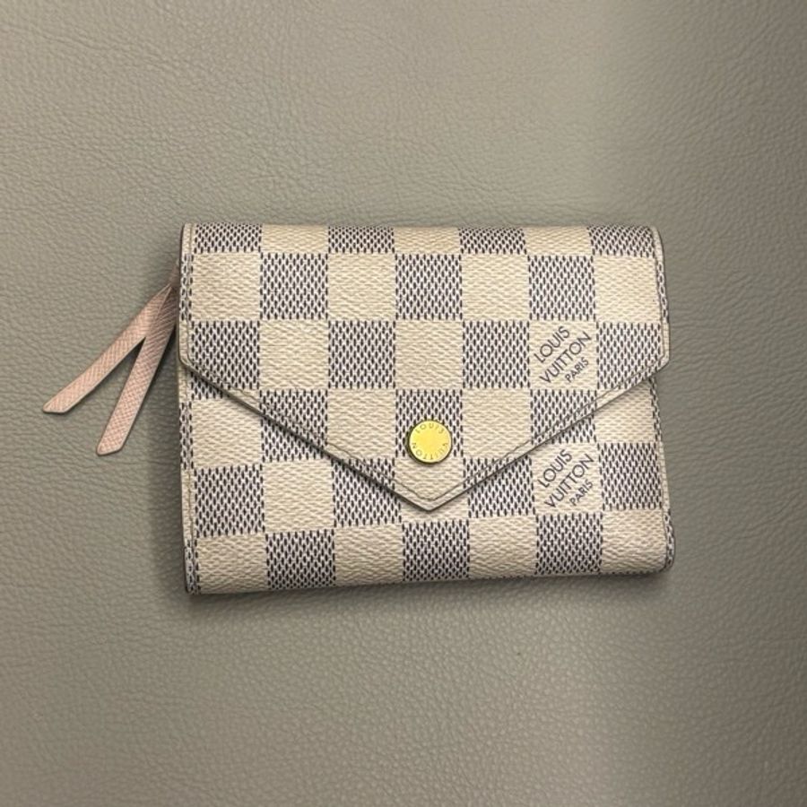 Louis Vuitton 棋盤白錢包/短夾 無配件-0