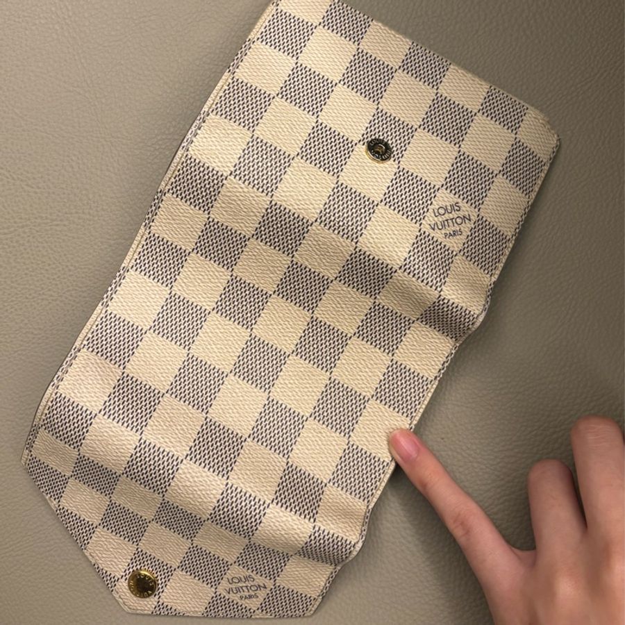 Louis Vuitton 棋盤白錢包/短夾 無配件-1