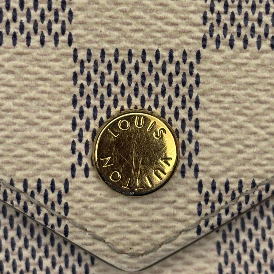 Louis Vuitton 棋盤白錢包/短夾 無配件-12