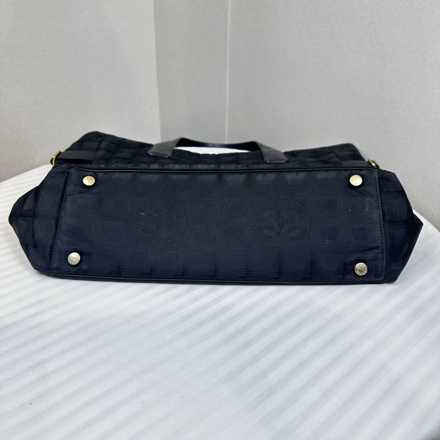 香奈兒/Chanel New Travel Line 黑色尼龍單肩托特包 36x13x34cm-12