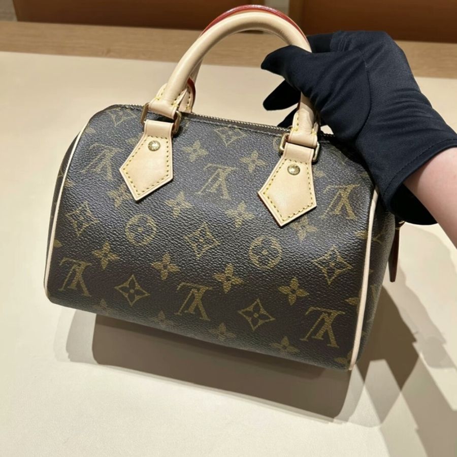 【2025年12月購證 99新大全套✨】LV speedy 20 經典老花手提斜挎包肩帶芯片款-2