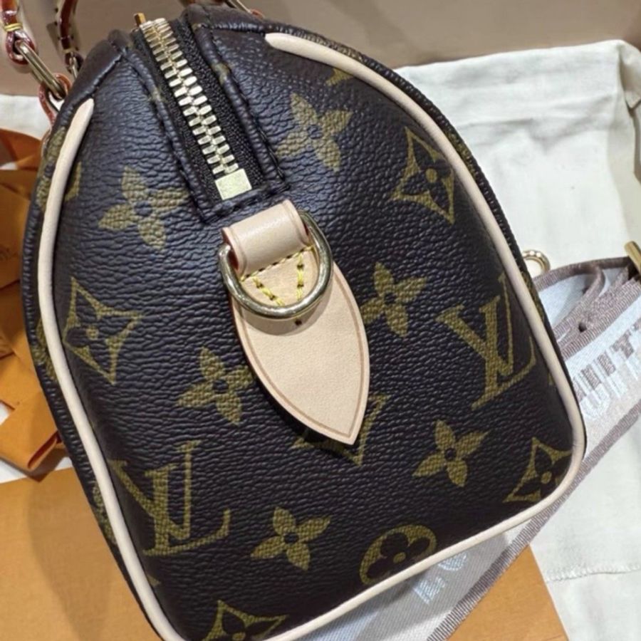 【2025年12月購證 99新大全套✨】LV speedy 20 經典老花手提斜挎包肩帶芯片款-5