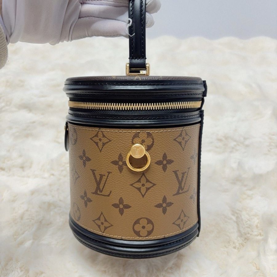 【全新大全套 送禮 12月收據】LV Cannes老花發財桶-9