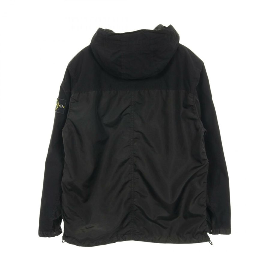 STONE ISLAND 尼龍聚酯混紡黑色技術連帽夾克外套,二手男款 L 碼-1