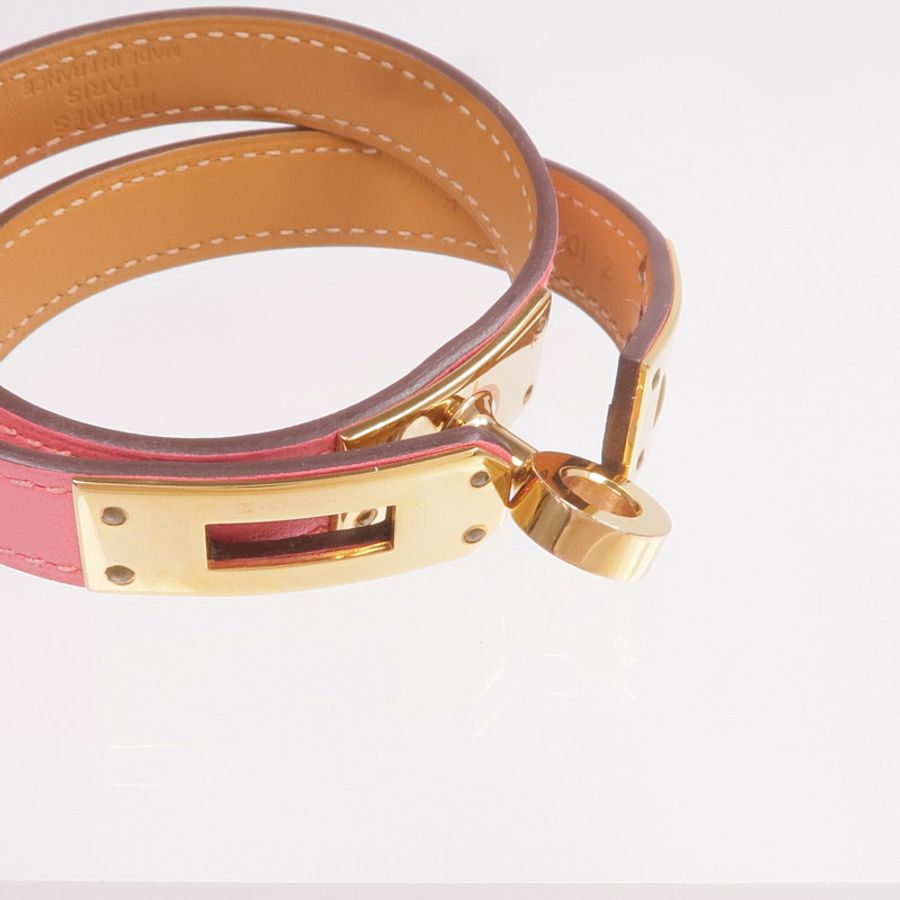 HERMES Swift皮革Kelly Double Tour Bracelet手鐲-5