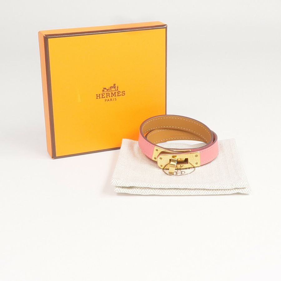 HERMES Swift皮革Kelly Double Tour Bracelet手鐲-9