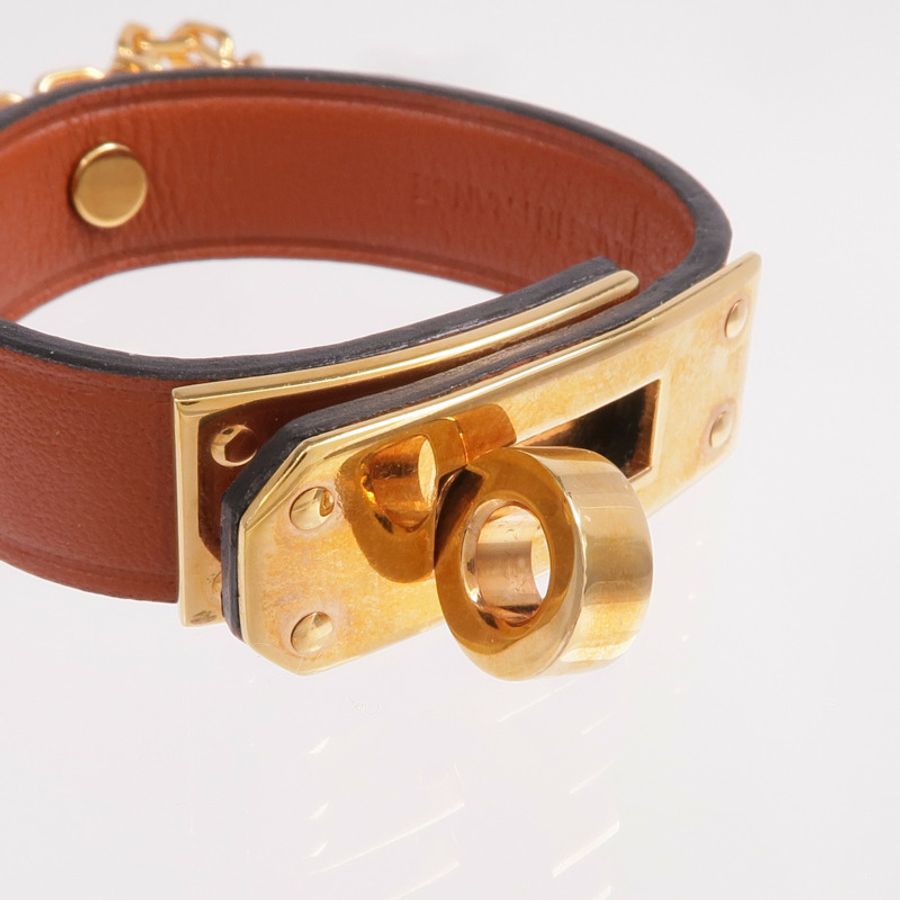 HERMES Swift皮革Kelly Glove Clip金扣掛飾-4