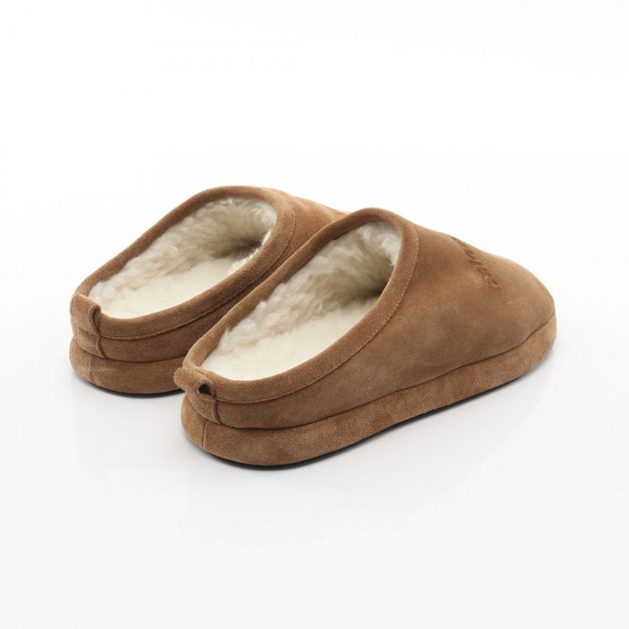 BALENCIAGA Alaska Slipper Room 鞋 #37 棕色絨面革二手女鞋-1