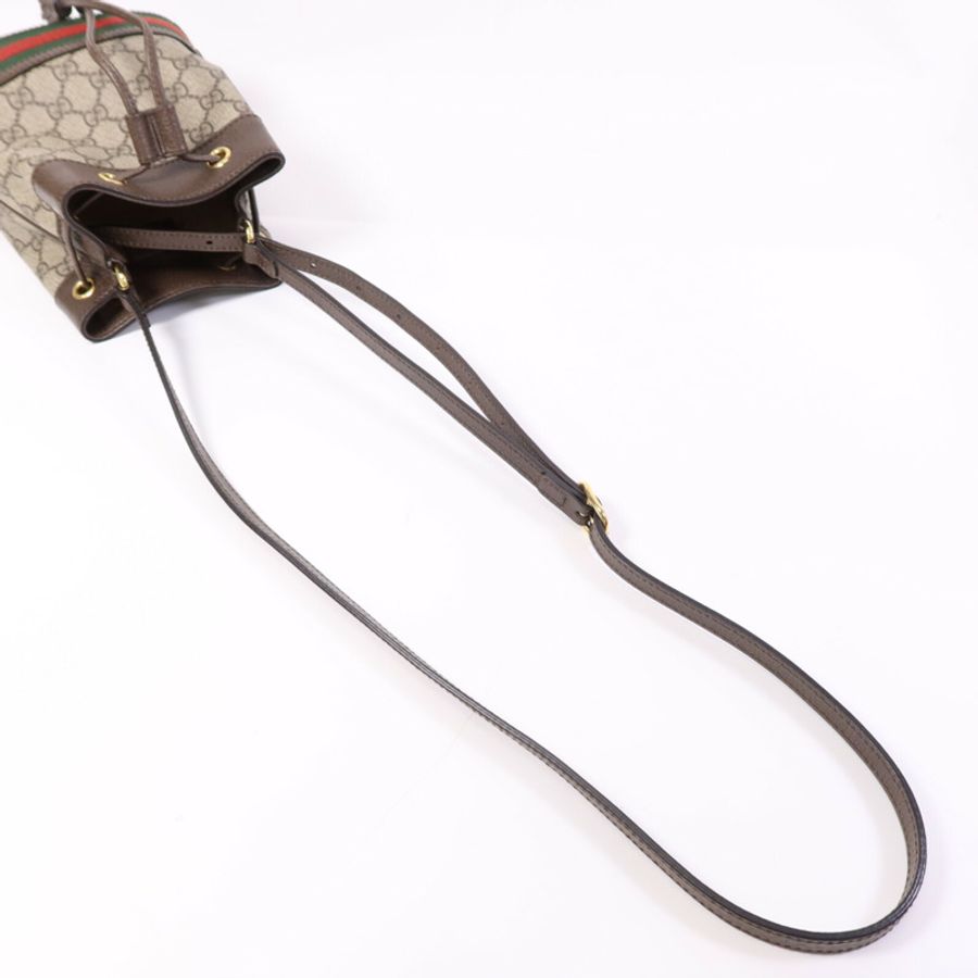 GUCCI 塗層帆布Ophidia Mini Bucket金扣肩背袋-7