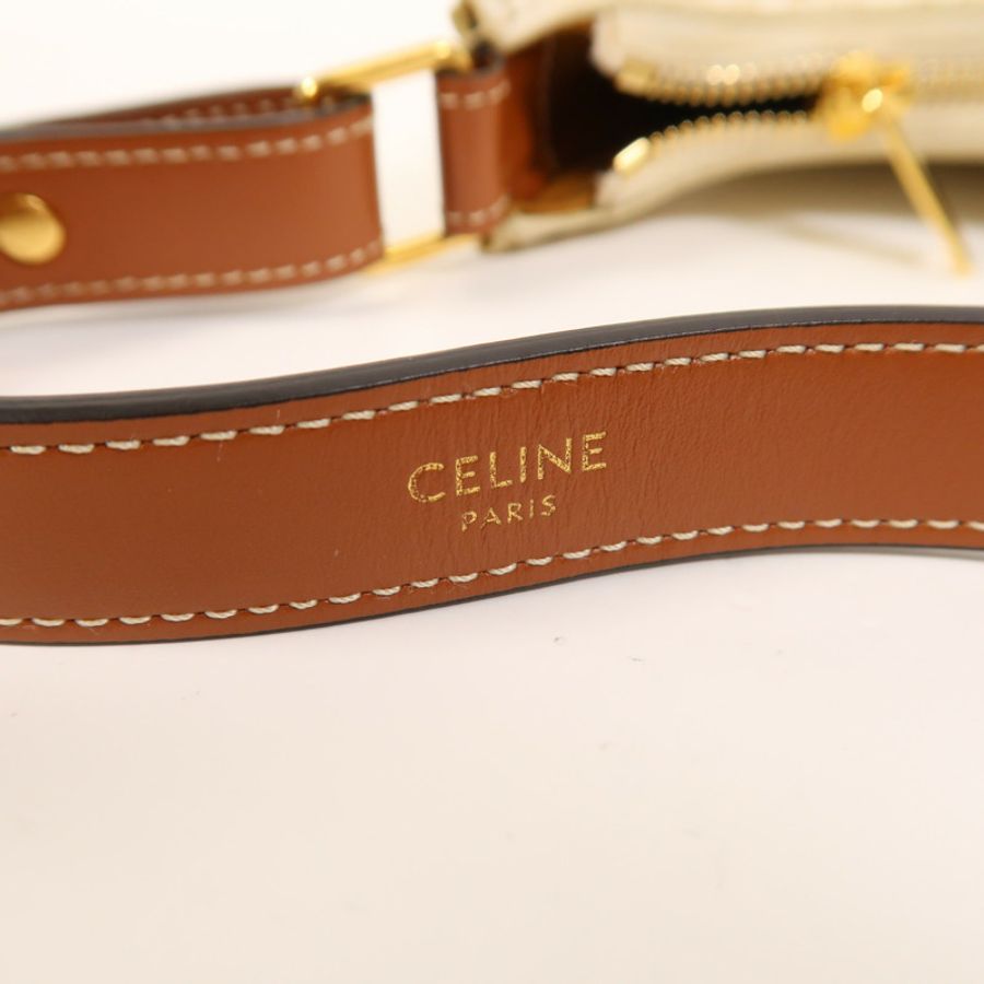 CELINE 塗層帆布Ava金扣肩背袋-5