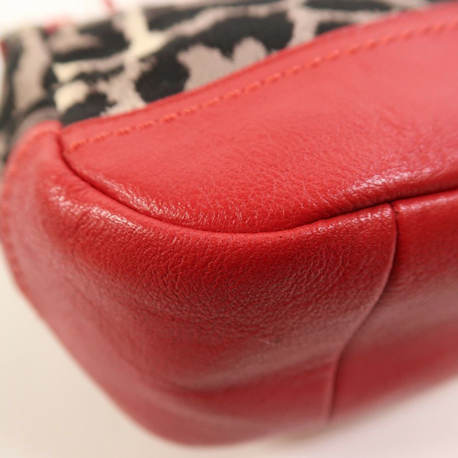 COACH 帆布/牛皮皮革Shoulder Bag銀扣肩背袋-11