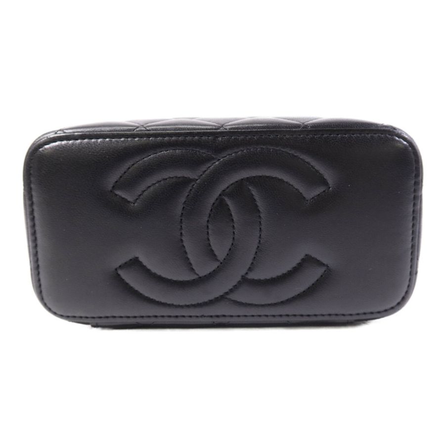 CHANEL 羊皮皮革Vanity Case金扣鏈帶肩背袋-3