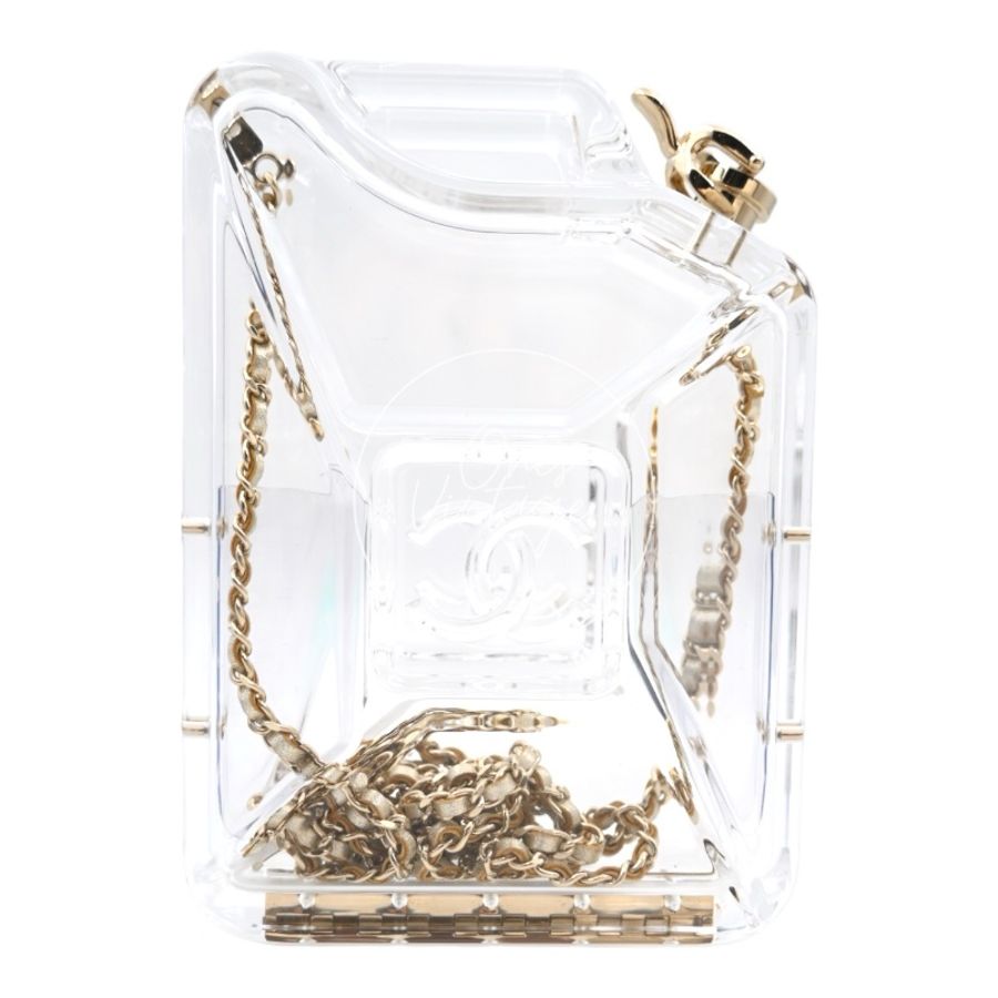 中古 Chanel 香奈兒 Chanel Glass Bag汽油桶透明 晚宴包 限量款手拿包-1