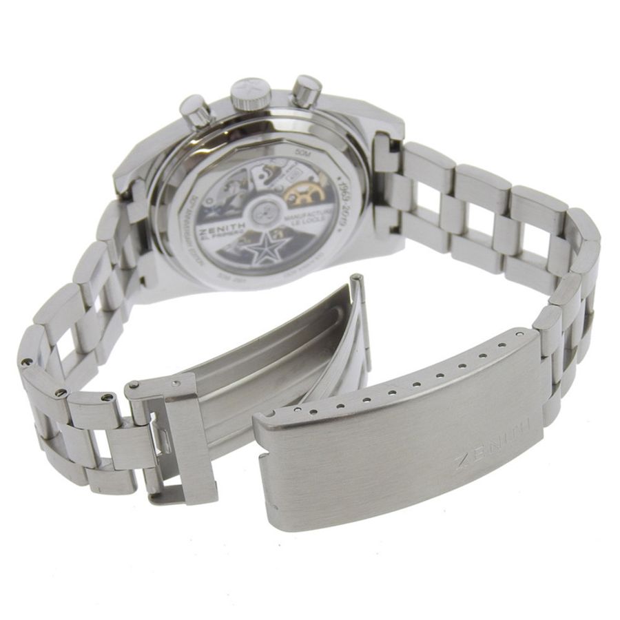 真力時 Chronomaster Revival El Primero 腕錶 50 週年限量版 型號 03.A384.400 不鏽鋼自動計時碼錶 白色錶盤 男士腕錶-3