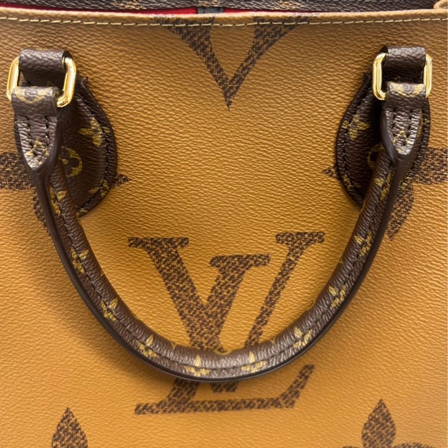 ☕️路易威登托特包LV老花雙拼色onthego MM手提肩背托特包M45321-35