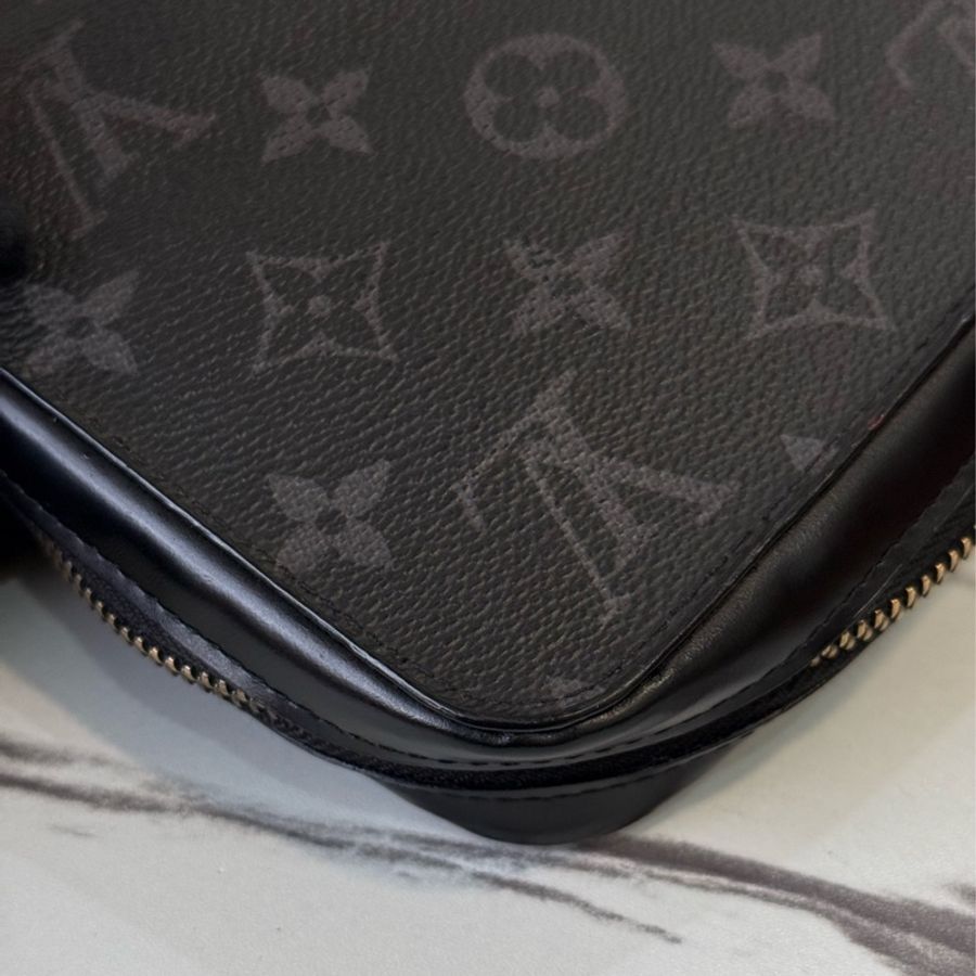 Lv Zippy Xl 黑老花商務手拿包/長夾-11
