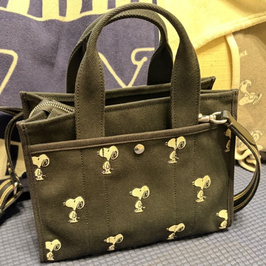 Coach 聯名Snoopy 刺繡帆布托特包 二手-6