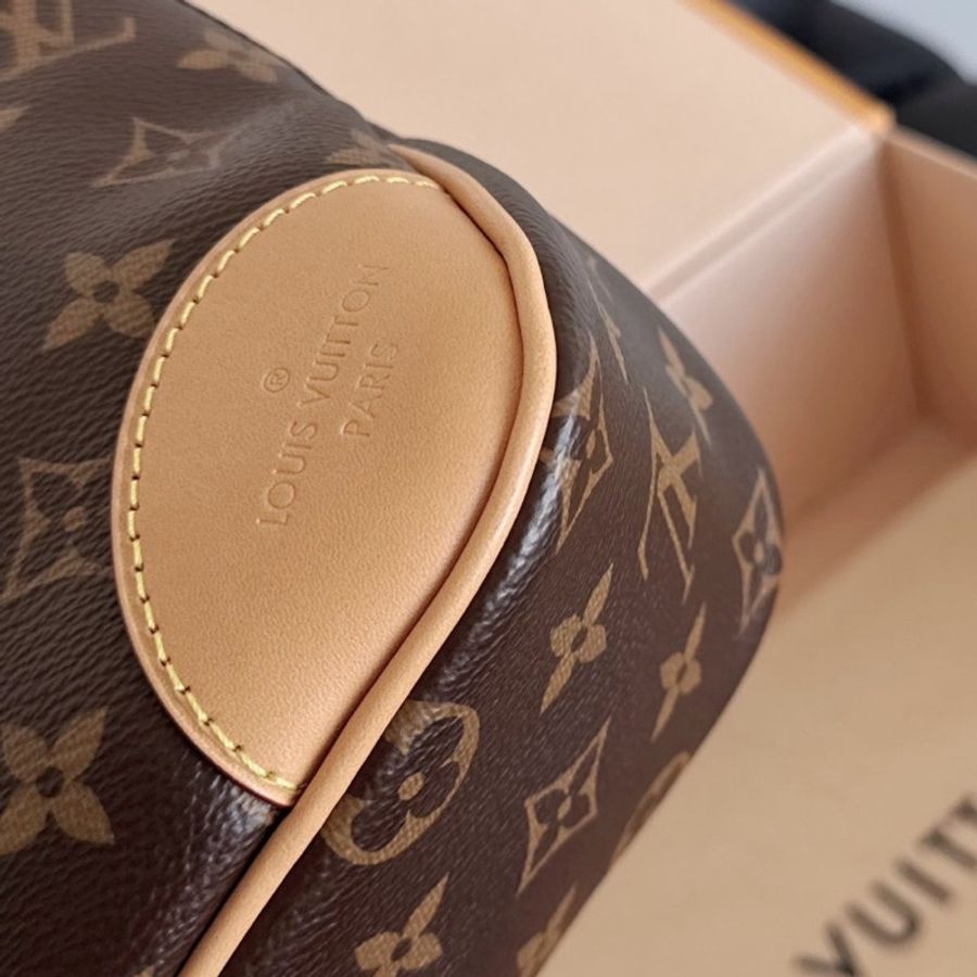 【近新閒置品】Louis Vuitton 路易威登LV Boulogne牛角包新款棕邊復古肩背包-11