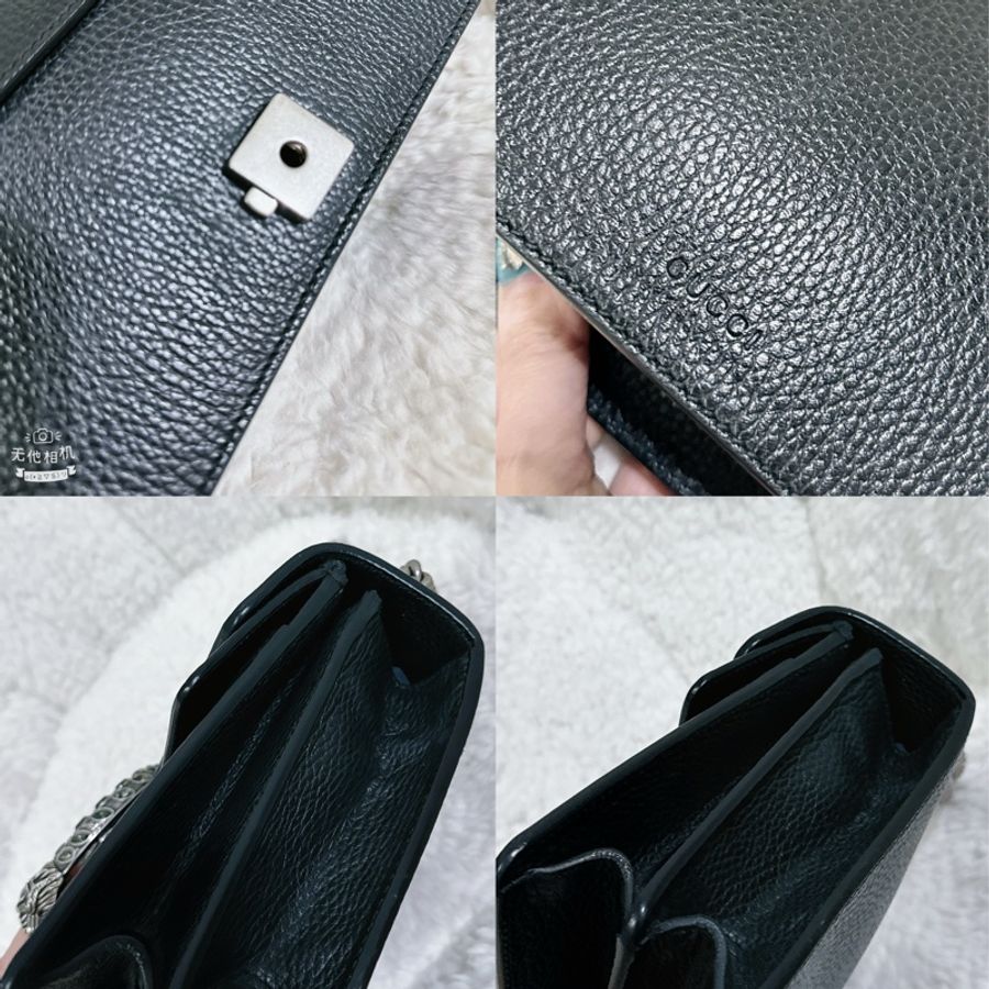二手Gucci 經典酒神包黑色中號-57
