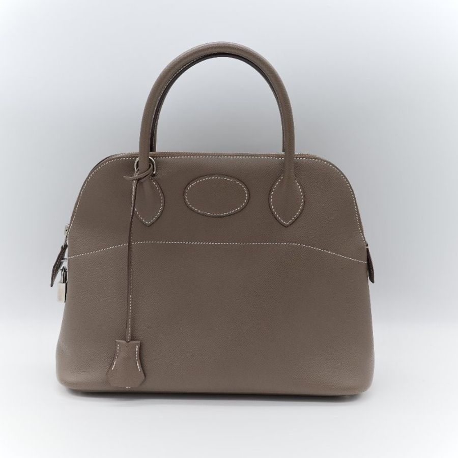 Hermès 愛馬仕 Bolide 31 大象灰色 Clemence 牛皮 手提包 肩背包 兩用包-1