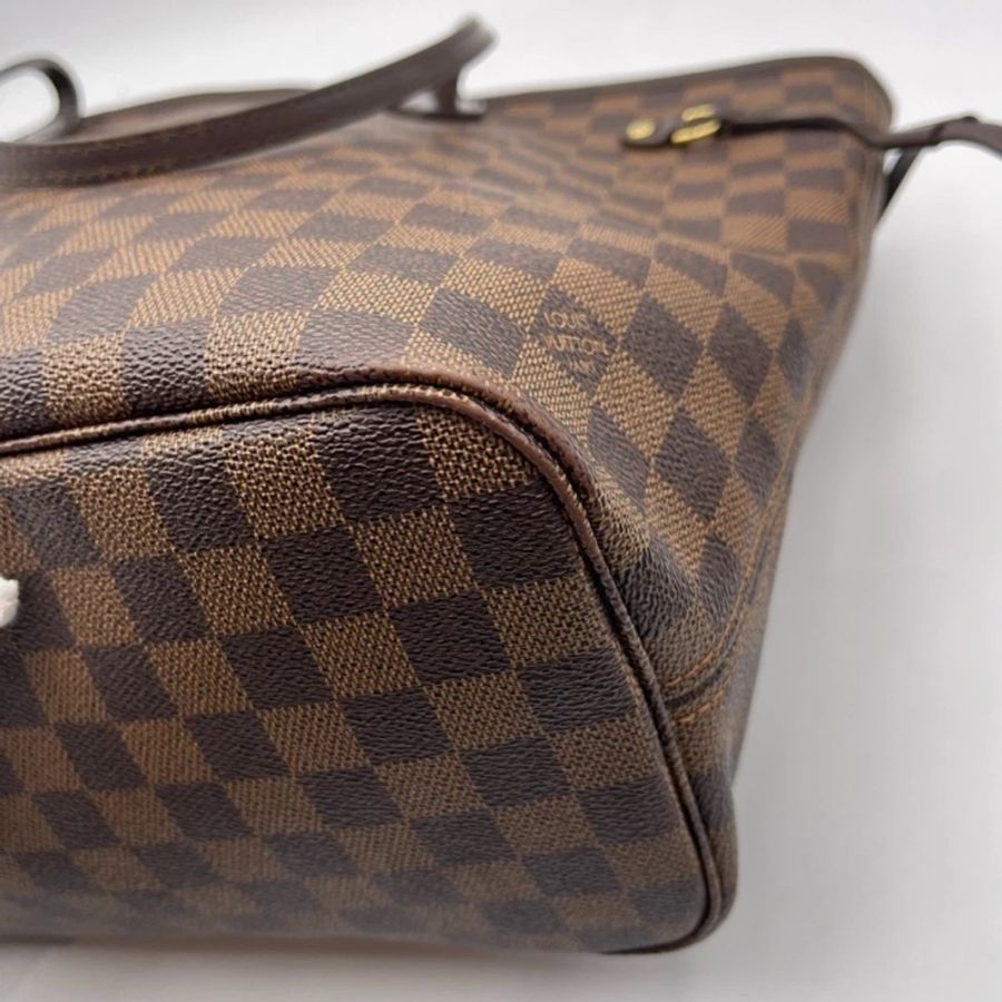 Lv路易威登/Louis Vuitton neverfull中號棋盤格購物袋無子袋款,紅色內里 尺寸:31x 28 x 14cm-12