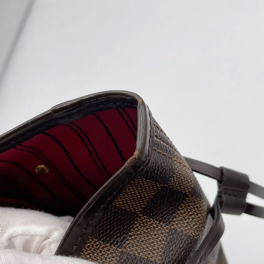 Lv路易威登/Louis Vuitton neverfull中號棋盤格購物袋無子袋款,紅色內里 尺寸:31x 28 x 14cm-19