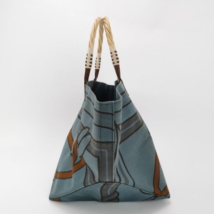 Hermes Steeple單肩包帆布Hunter牛皮藍色棕色框P刻-2