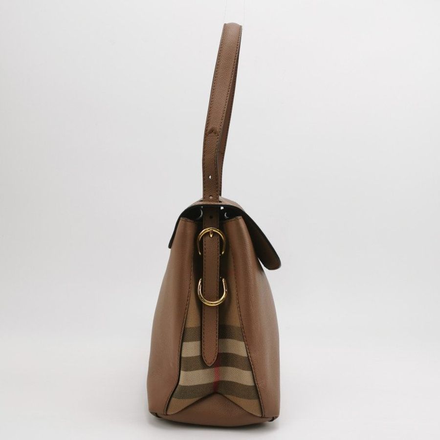 Burberry Camberley中號牛皮帆布純色字母logo單肩包-3