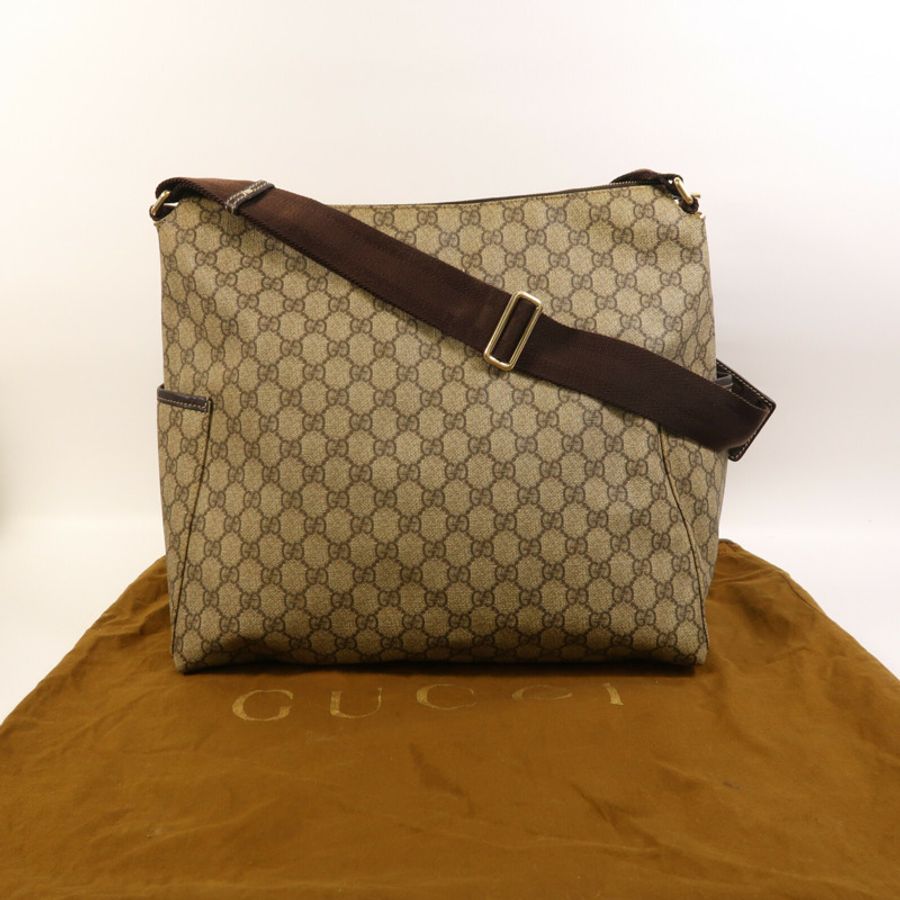 GUCCI 塗層帆布Shoulder Bag金扣肩背袋-19
