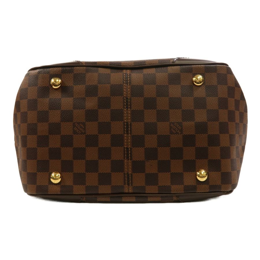 LOUIS VUITTON Damier Verona MM金扣肩背袋棕色-3