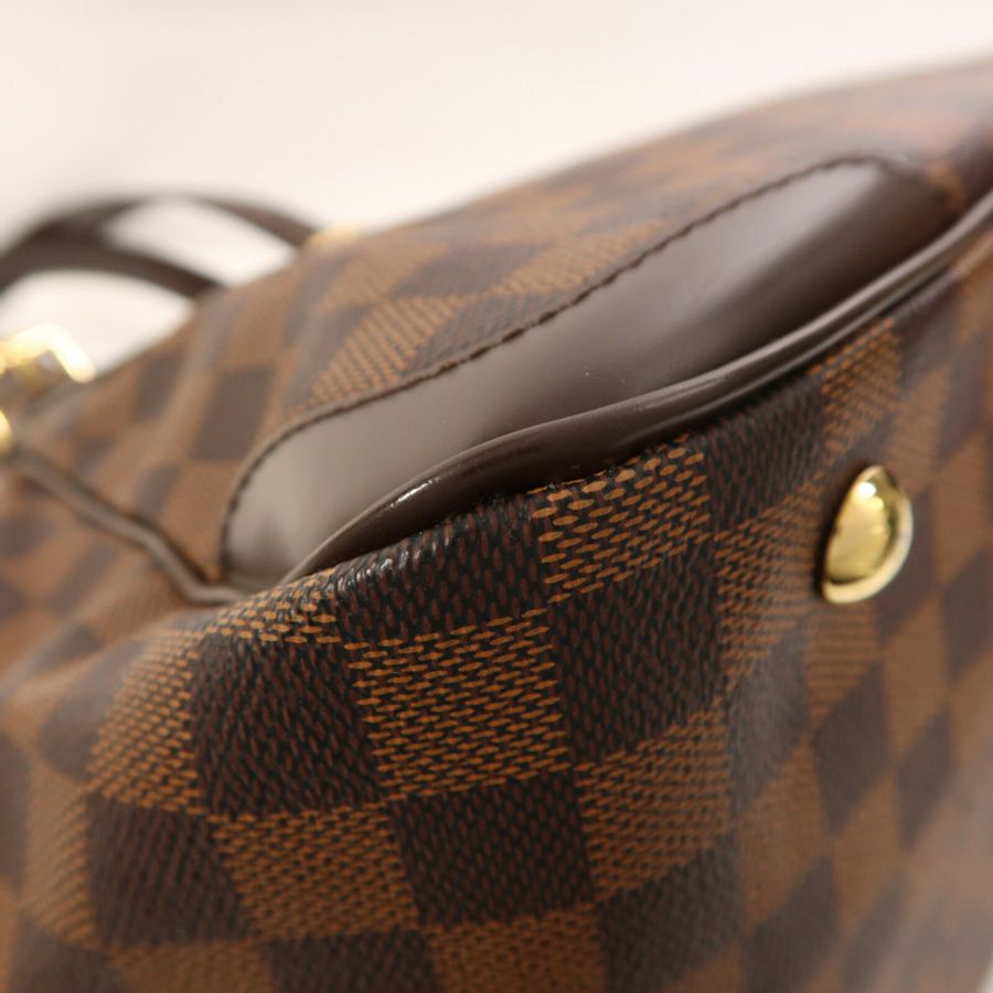 LOUIS VUITTON Damier Verona MM金扣肩背袋棕色-7