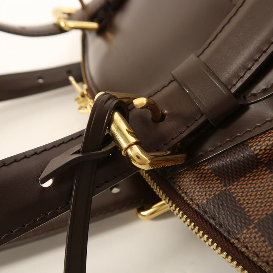 LOUIS VUITTON Damier Verona MM金扣肩背袋棕色-10