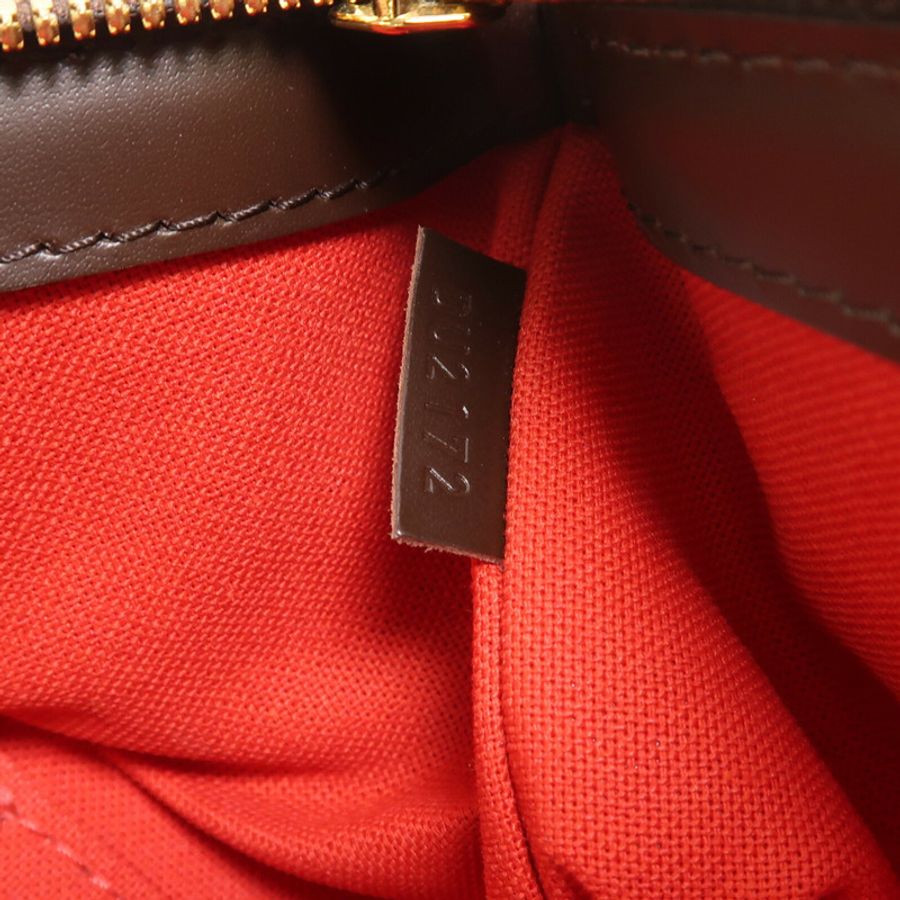 LOUIS VUITTON Damier Verona MM金扣肩背袋棕色-15
