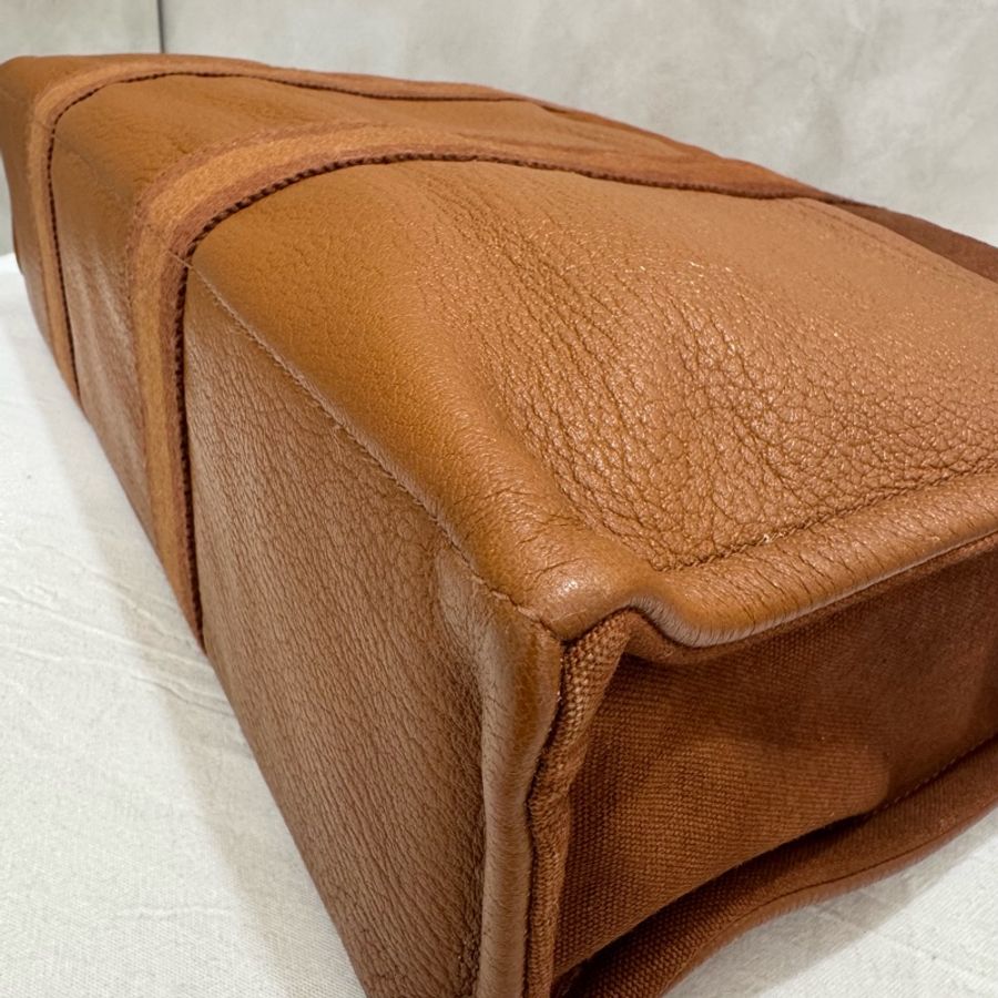 (特價出清 )Hermès 愛馬仕帆布拼皮手提包 購物包 vintage-22