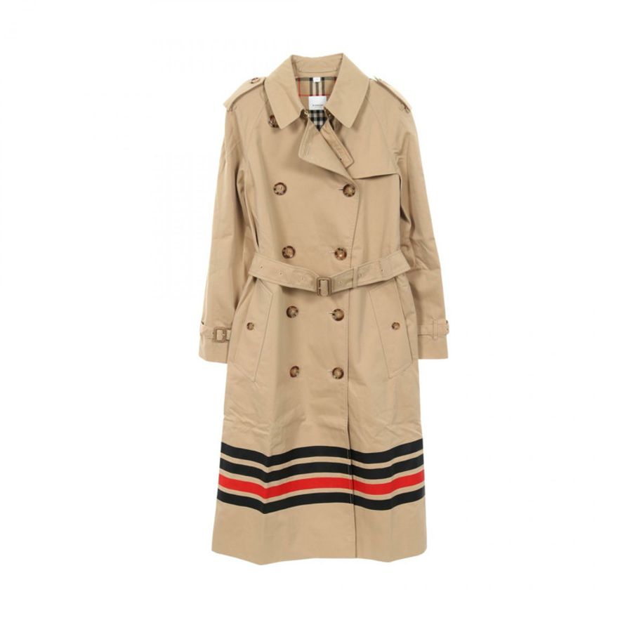 博柏利 (Burberry) 棉質風衣 米色 #UK4 二手女款-0