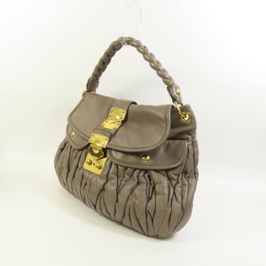 Miu Miu 羊皮皮革Shoulder Bag金扣手挽肩背兩用袋-2